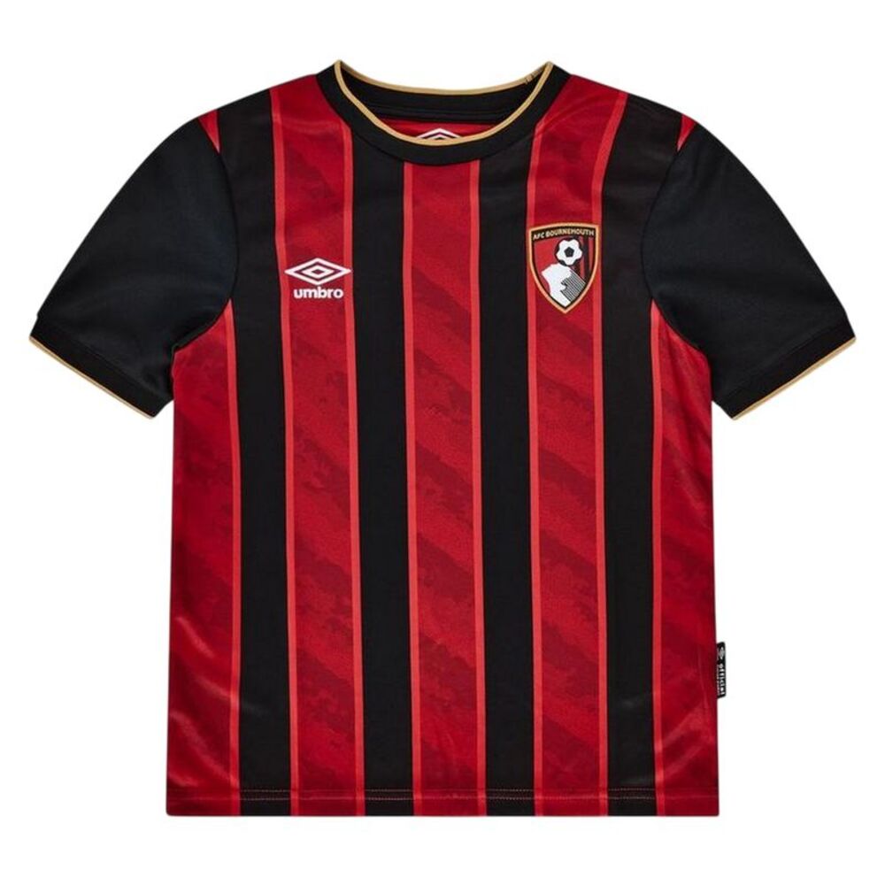 Umbro Childrens/Kids AFC Bournemouth Ribbed Collar Football Jersey / Caviar/Red